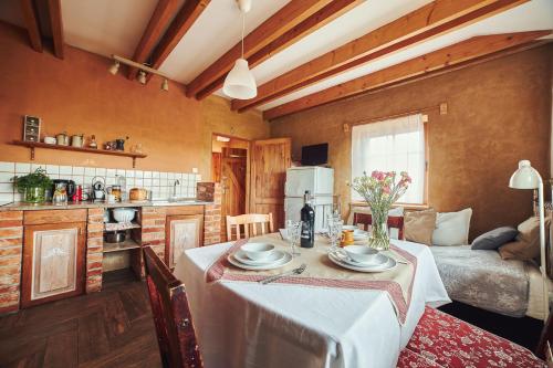 Kuchyň nebo kuchyňský kout v ubytování SPOKÓJ & DOBRO - slow life apartments