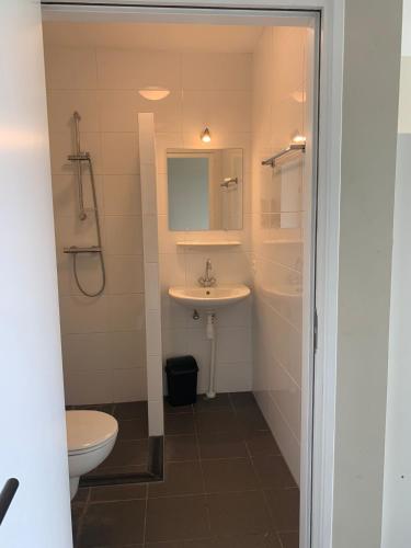 a bathroom with a sink and a toilet at Hiway Motel in Siebengewald