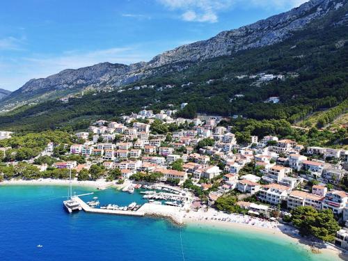 an aerial view of a resort on a beach at Holiday Home Ivo by Interhome in Brela