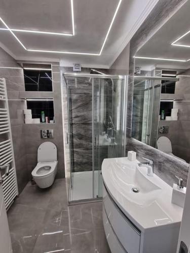 Koupelna v ubytování Apartman Nika