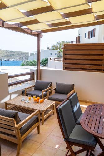 Posezení v ubytování Syra Suites