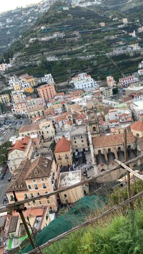 an aerial view of a city with buildings at Casa San Michele in Minori