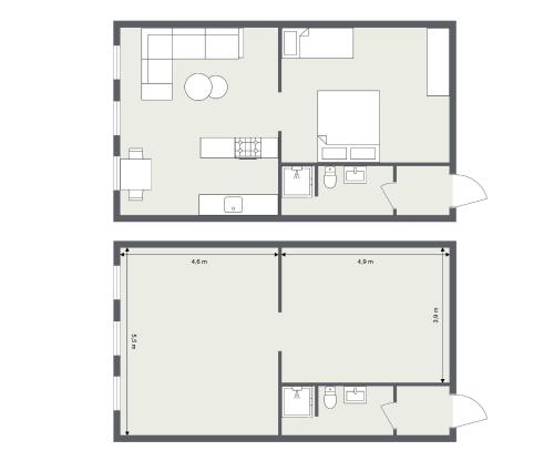 a house with a viewfourth floor plan at Apartmány Rozárka Turnov in Turnov