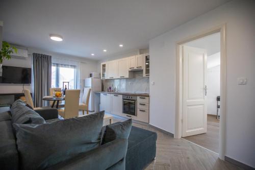 Kuchyň nebo kuchyňský kout v ubytování Apartmani Jančić