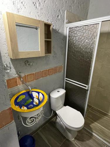 Koupelna v ubytování villa vale Rivera Huila