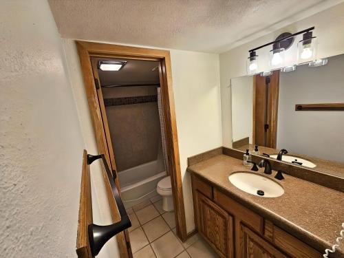 a bathroom with a sink and a toilet at Village square 442 Center Village Copper Mountain in Copper Mountain