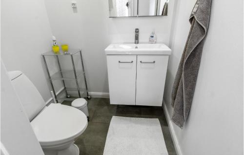 Stubbekøbing的住宿－2 Bedroom Cozy Home In Stubbekbing，白色的浴室设有卫生间和水槽。