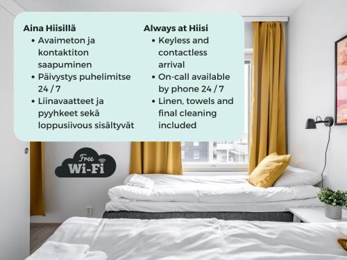 Postel nebo postele na pokoji v ubytování Hiisi Homes Turku Ratapiha