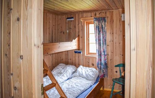 a bedroom with a bunk bed in a wooden cabin at Stunning Home In Rauland With 3 Bedrooms in Vå