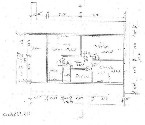 a drawing of a floor plan of a building at Ferienwohnung Freitag in Winsen