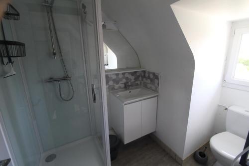 Vonios kambarys apgyvendinimo įstaigoje Chambre salle de bain wc et cuisine privé proche centre ville