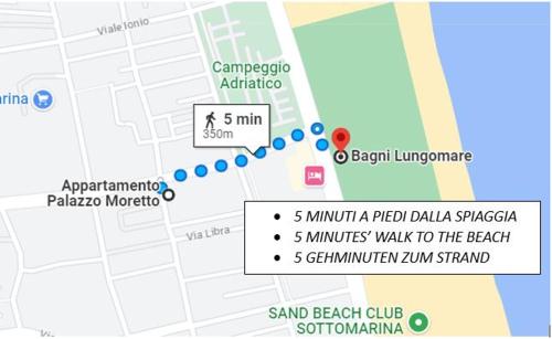 une carte de la place Aripala et de la place Aripala dans l'établissement Appartamento Palazzo Moretto, à Chioggia