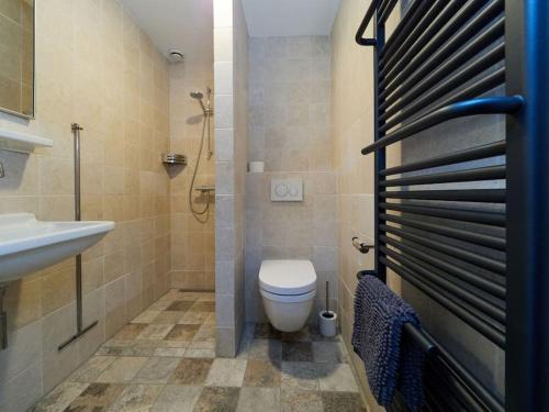 ein Bad mit einem WC und einem Waschbecken in der Unterkunft Het mooiste uitzicht-De Oogappel in Vijlen