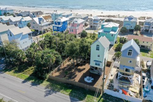 an aerial view of a beach town with houses at Eagle's Rest by Pristine Properties Vacation Rentals in Indian Pass