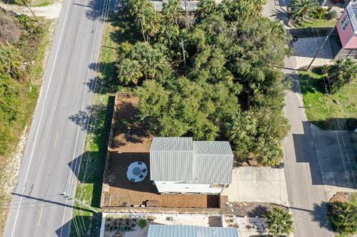 an overhead view of a street with a building and trees at Eagle's Rest by Pristine Properties Vacation Rentals in Indian Pass
