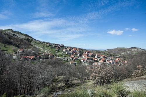 a group of houses on the side of a hill at Acorn's Houses, Gray and Green Acorn in Kalloní