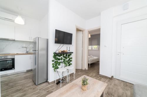 Kuchyň nebo kuchyňský kout v ubytování Danai & Palm Residential Complexes