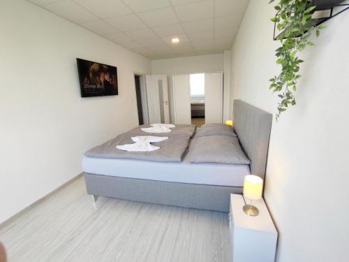 1 dormitorio pequeño con 1 cama en una habitación en Hotel Slobi, en Štúrovo