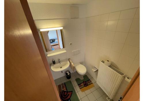 Kylpyhuone majoituspaikassa Sonnige Wohnung am Lindenauer Hafen