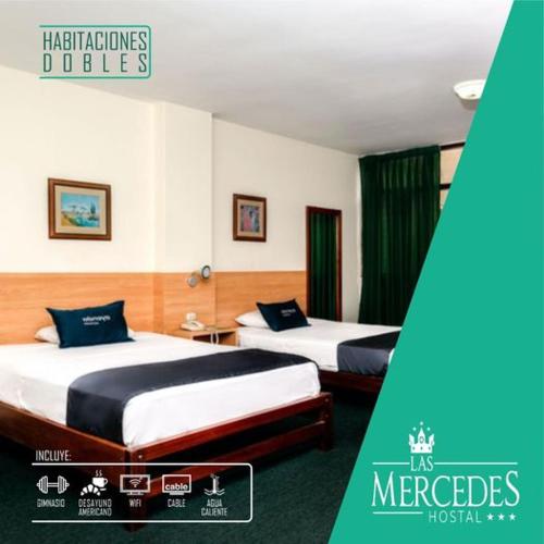 Letto o letti in una camera di Hotel Las Mercedes