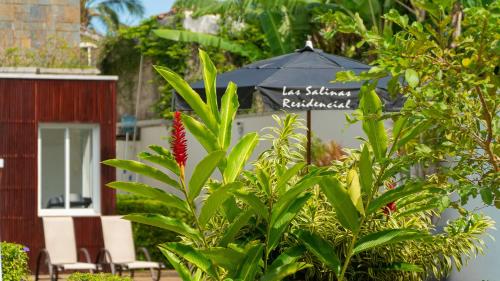 a sign that says la sierra rainforest next to some plants at Residencial Las Salinas in Maresias