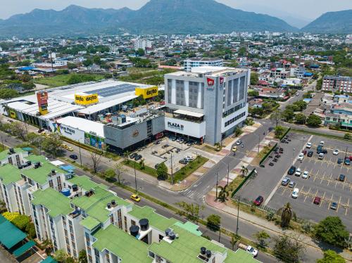 an aerial view of a city with a building at GHL Style Yopal in Yopal