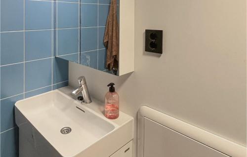 bagno con lavandino e specchio di Cozy Apartment In Fl With Kitchen a Flå