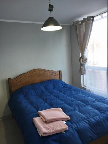 Кровать или кровати в номере Departamento 1 Dormitorio 1 Baño Valparaíso