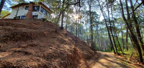 a house on top of a hill in the woods at Villa Fantasía a 15 min a pie de cascada in Mazamitla