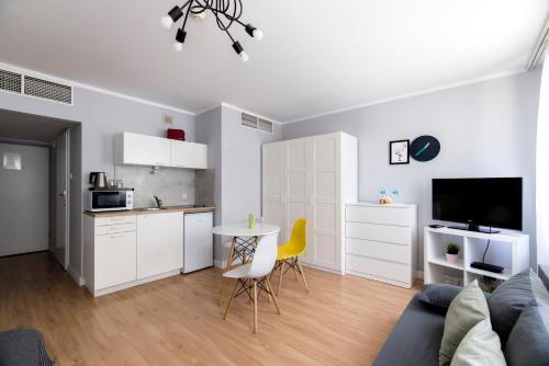 Η κουζίνα ή μικρή κουζίνα στο Apartamenty Stare Zoo