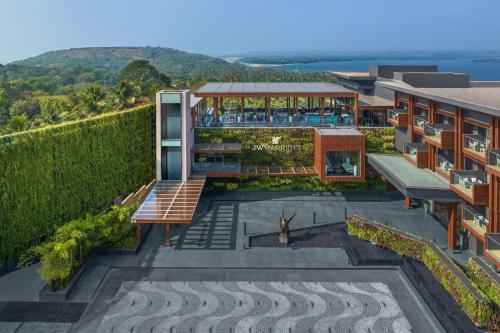 an aerial view of a building with a garden at JW Marriott Goa in Vagator