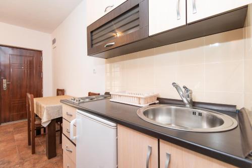 a kitchen with a sink and a counter top at Stella Apartments in Begovići