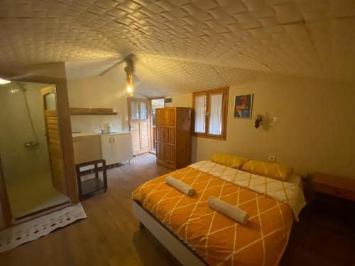 a bedroom with a large bed in a room at Medusa Camping in Patara
