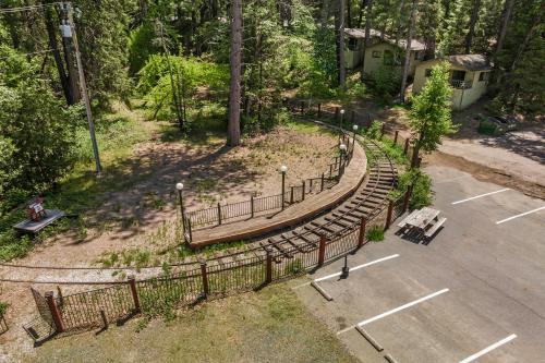 an empty track in a park in the woods at Northern Queen Inn in Nevada City