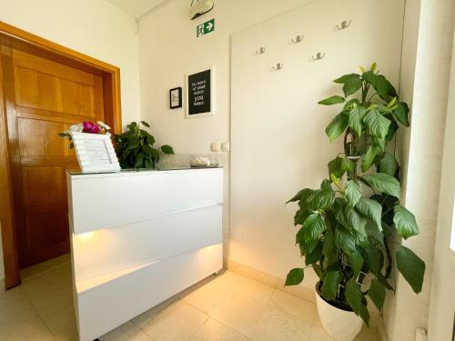 a room with a white dresser and a plant at Villa Kovacevic in Bar