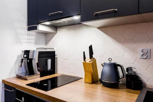 Kuchyň nebo kuchyňský kout v ubytování Balticus Apartamenty Promenada Gwiazd 14
