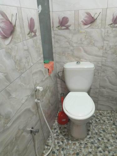 a bathroom with a toilet and a shower at STUDIO BASSE CASBAH in Kasbah