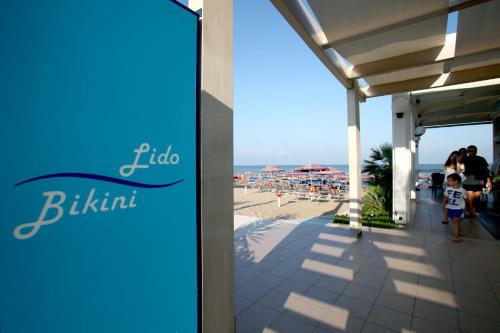 a view of the beach from a hotel building at Bikini Hotel in Vieste