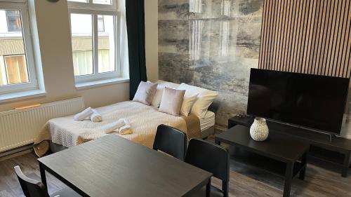 Гостиная зона в Downtown Boutique apartments