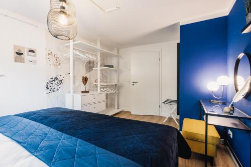 Postel nebo postele na pokoji v ubytování Ferienwohnung "UtTied" - Ankommen und Entspannen