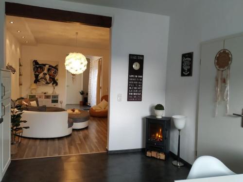 Χώρος καθιστικού στο Ferienwohnung Waldblick