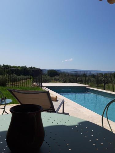 Πισίνα στο ή κοντά στο Bastide Toujours Dimanche, Maison de vacances avec vue & piscine chauffée