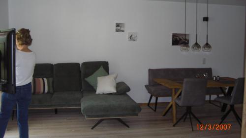 Ruang duduk di Ferienlodge Karwendelblick