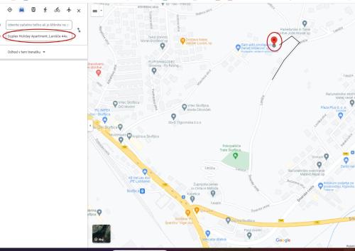 a screenshot of a google maps page with a map at Duplex Holiday Apartment in Škofljica