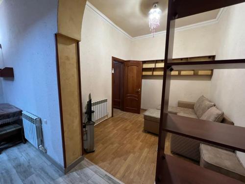 a small room with a bunk bed and a hallway at One bedroom Apartment in the centre of Yerevan, Amiryan Street 5a in Yerevan