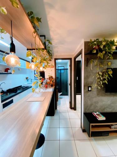 Dapur atau dapur kecil di Apartamento completo - Jatiúca - Perto de tudo