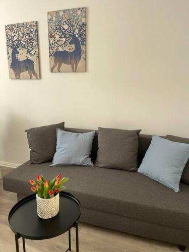 Ruang duduk di City Apartment 3 Krefeld - 20 km DUS Airport/Messe