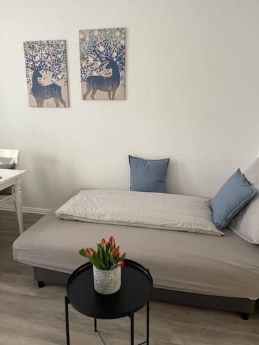 Ruang duduk di City Apartment 3 Krefeld - 20 km DUS Airport/Messe
