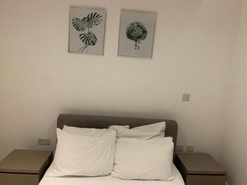 Una cama o camas en una habitación de Luxe High rise Apartment with beautiful views & free parking