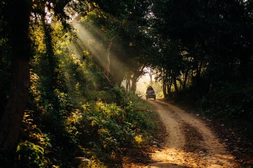 a person is walking down a dirt road at Sterling Corbett in Marchula